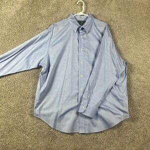 Lauren Ralph Lauren Shirt‎ Blue Men's Button Down 18 34/35 Dress Non Iron Pocket